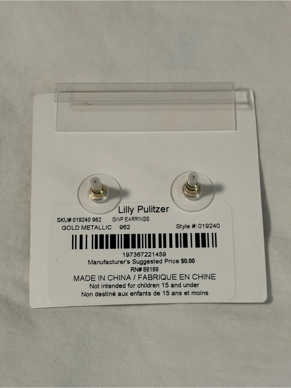 Lilly Pulitzer Gold Bee Crystal Wing Stud Earrings